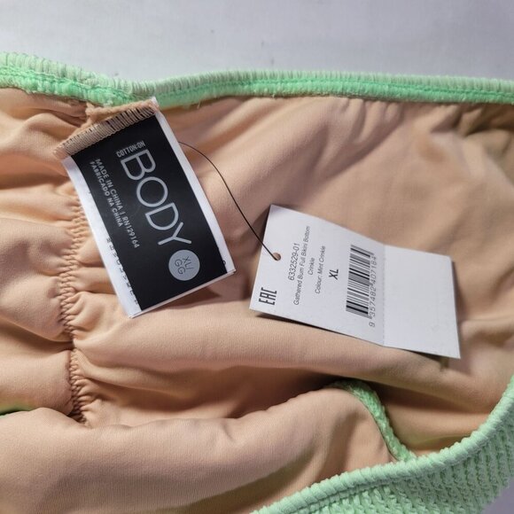 Cotton On Body Ribbed Lime Green Bikini Bottoms With Ruched Back High Waist XL - Picture 2 of 4